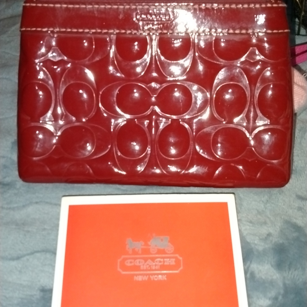 Red Patton Leather Coach Wallet